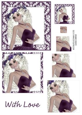 Stunning Beauty in Purple with Flower Garland- Pyramid