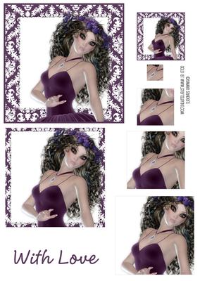 Stunning Beauty in Purple with Flower Garland- Pyramid