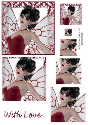 Stunning Ballerina Fairy in Red - Pyramid