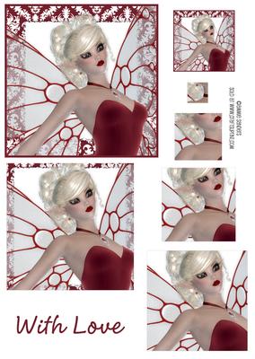 Stunning Ballerina Fairy in Red - Pyramid