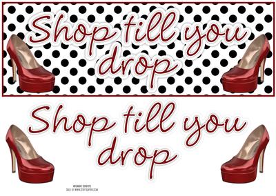 Shop Till You Drop, Large Dl Card Front & Decoupage