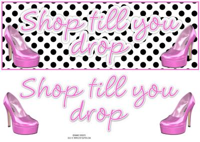 Shop Till You Drop, Large Dl Card Front & Decoupage