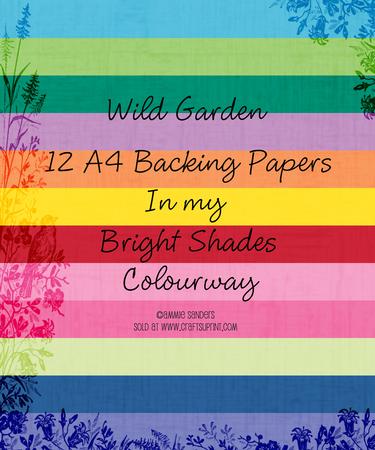12 A4 Backgrounds - Wild Garden - Bright Shades