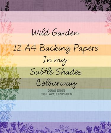 12 A4 Backgrounds - Wild Garden - Subtle Shades
