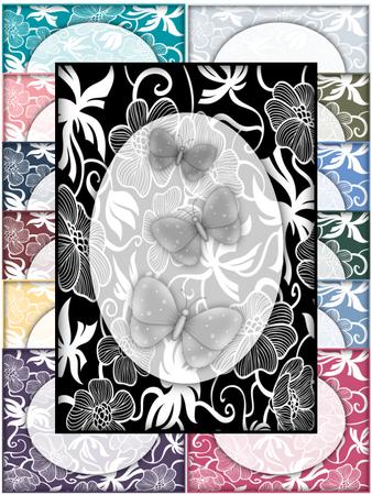 Art Deco Rich Shades Frame Effect Card Fronts