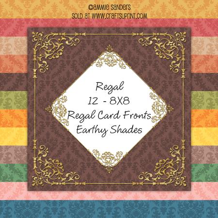 12 8x8 Design Card Fronts - Regal - Earthy Shades