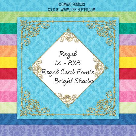 12 8x8 Design Card Fronts - Regal - Bright Shades