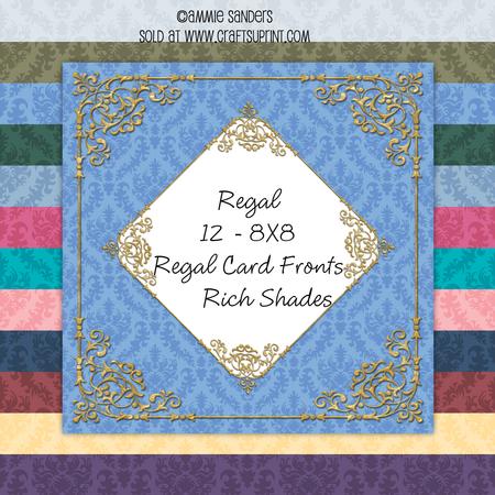 12 8x8 Design Card Fronts - Regal - Rich Shades