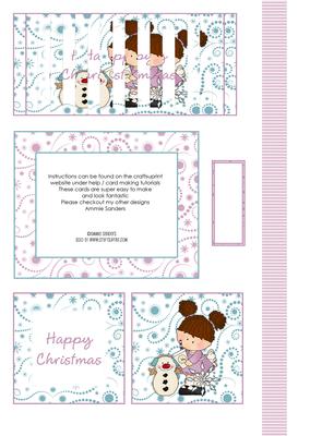 Sweet Little Christmas Girl Flip Card Sheet