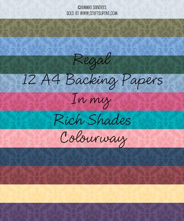 12 A4 Backgrounds - Regal - Rich Shades