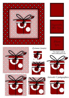 Lady Bugs with a Pressie Step by Step & Pyramid