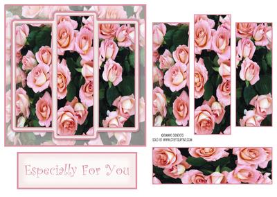 Pink Roses Especially for You Panel Card Kit