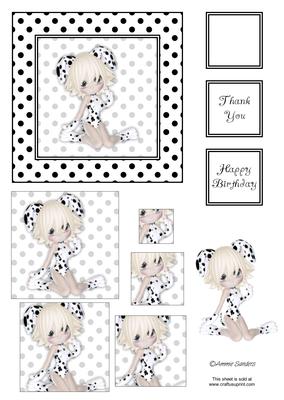 Dalmation Girl with Pyramid and Topper for Layering