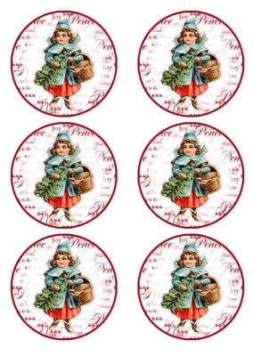 Vintage Girl Christmas Bauble Ornament
