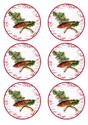 Vintage Christmas Robin Christmas Bauble.