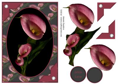 Stunning Calla Lilys A5 Card Front & Decoupage
