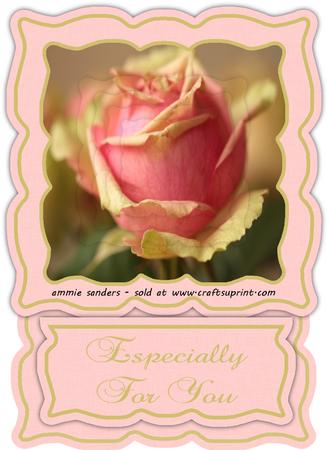 Pink Tattered Rose Shaped Easel Card Mini Kit