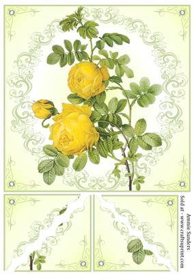 Beautiful Yellow Roses 8x8 Card Front & Corner Stackers