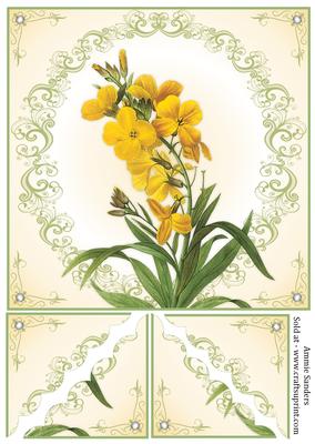 Beautiful Floral 8x8 Card Front & Corner Stackers