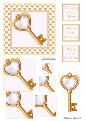 White Crystal Key with Pyramid and Topper for Layering