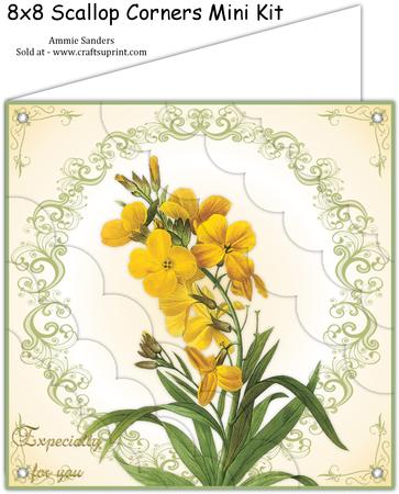 Yellow Flowers 8x8 Scallop Corner Stacker Mini Kit