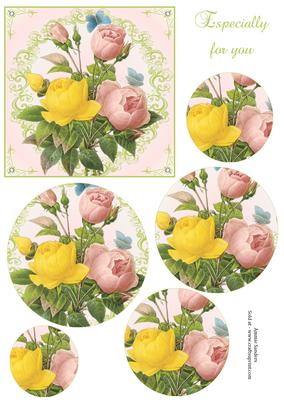 Roses & Butterflies Circle Pyramid