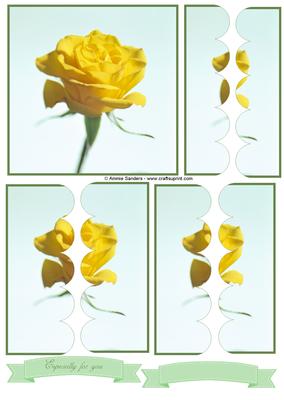 Single Yellow Roses Scallop Side Stacker