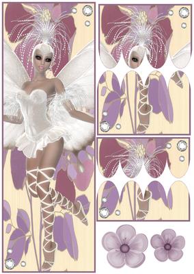Fantasy Ballerina Large Dl Scallop Stacker Card