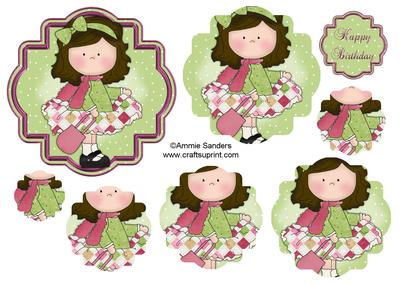 Shopping Chick Shaped Stacker Topper & Sentiment