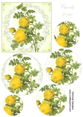 Yellow Rose 5x5 Inch Topper & Circle Pyramid Layers