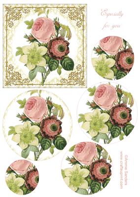 Beautiful Floral Bouquet Topper & Circle Pyramid Layers