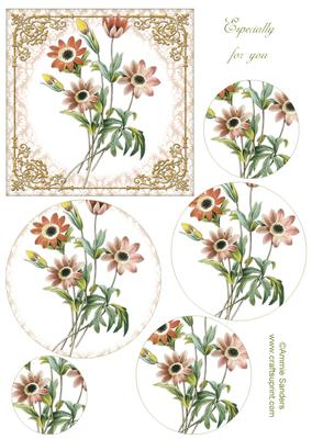 Beautiful Floral Topper & Circle Pyramid Layers
