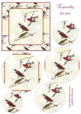 Vintage Painted Birds Topper & Decoupage Layers