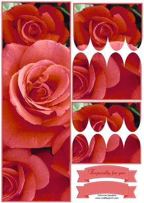 Red Roses Large Dl Scallop Stacker Topper