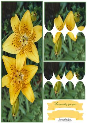 Yellow Lillies Large Dl Scallop Stacker Topper