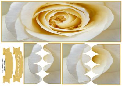 Beautiful Ivory Rose Large Dl Scallop Stacker Topper