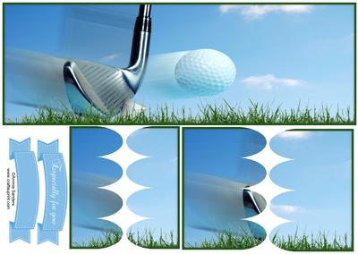 Playing Golf Large Dl Scallop Stacker Topper