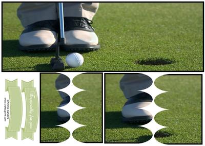 Playing Golf Large Dl Scallop Stacker Topper