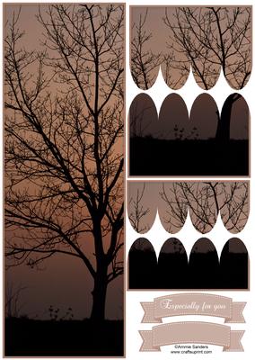 Sun Rise Through the Trees Large Dl Scallop Stacker Topper