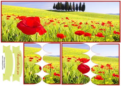 Poppy Field Dl Scallop Stacker Topper