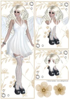 Magical Angel Large Dl Scallop Stacker Topper