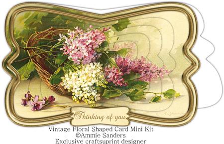 Beautiful Painted Flower Shaped Card , Decoupage & Sentiment