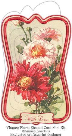 Beautiful Painted Flowers Shaped Card Mini Kit