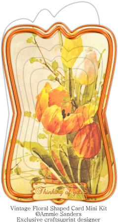 Beautiful Painted Tulips Shaped Card Mini Kit