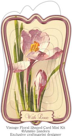 Beautiful Painted Crocus Shaped Card Mini Kit