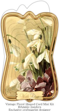 Beautiful Painted Snow Drops Shaped Card Mini Kit