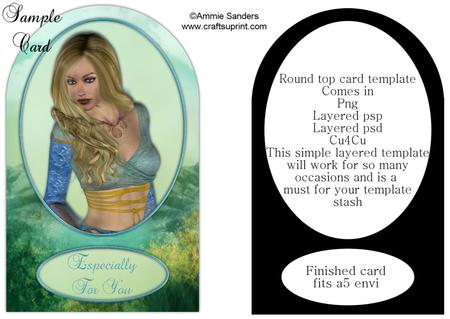Rounded Top Card Template, Png, Layered Psp & Layered Psd