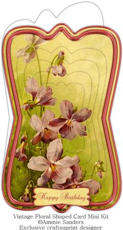 Beautiful Painted Flowers Shaped Card Mini Kit