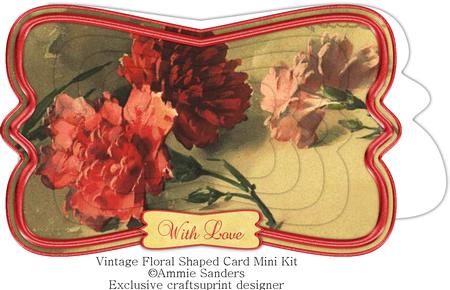 Beautiful Painted Carnations Shaped Card Mini Kit