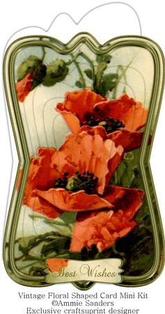 Beautiful Painted Poppies Shaped Card Mini Kit